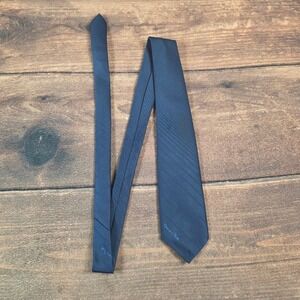 Oscar de la Renta Necktie Mens One Size Navy Blue Good Ribbed Silk Blend USA